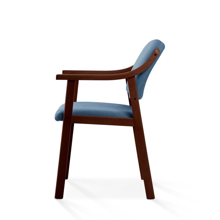 Silla de madera con asiento y respaldo tapizado CALPE NOGAL