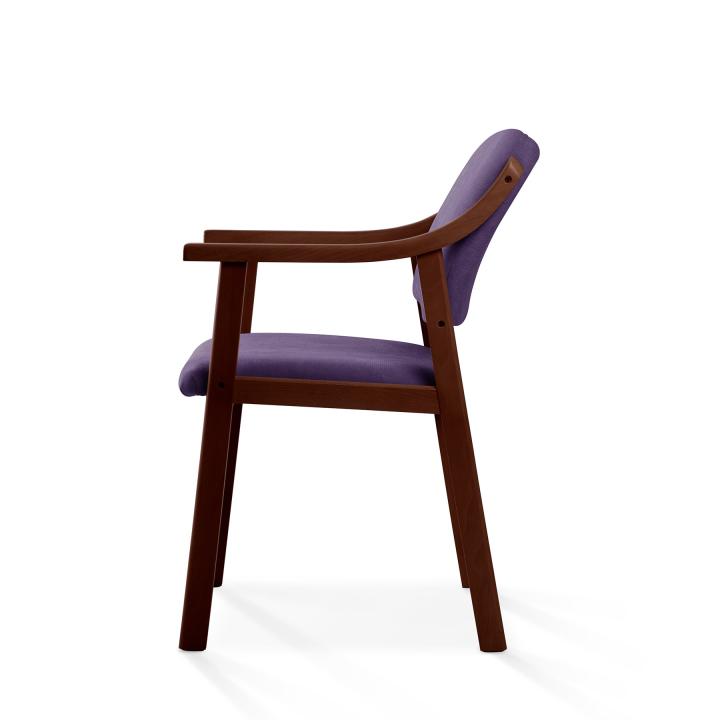Silla de madera con asiento y respaldo tapizado CALPE NOGAL
