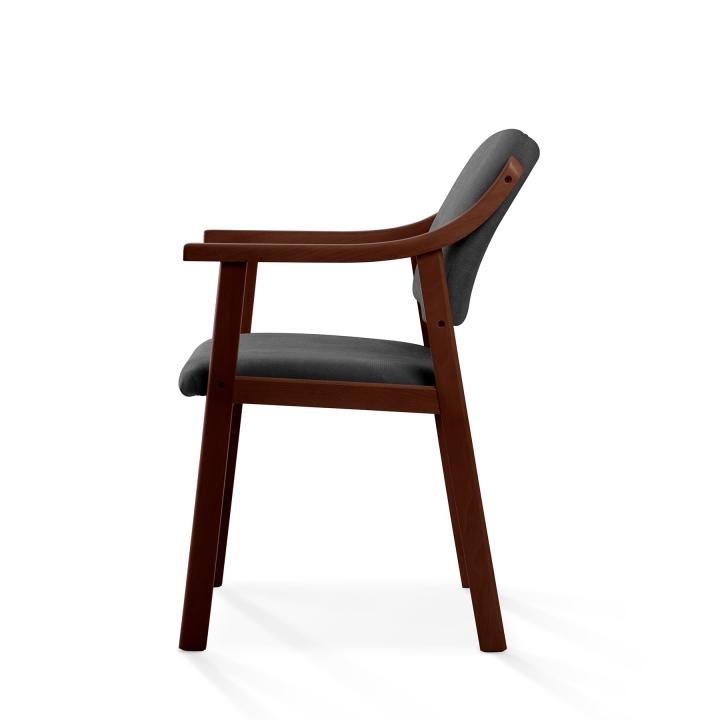 Silla de madera con asiento y respaldo tapizado CALPE NOGAL
