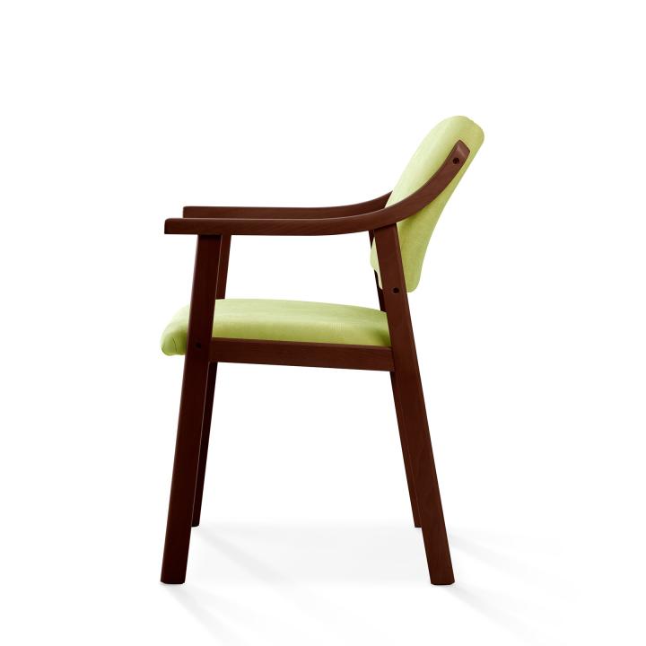 Silla de madera con asiento y respaldo tapizado CALPE NOGAL