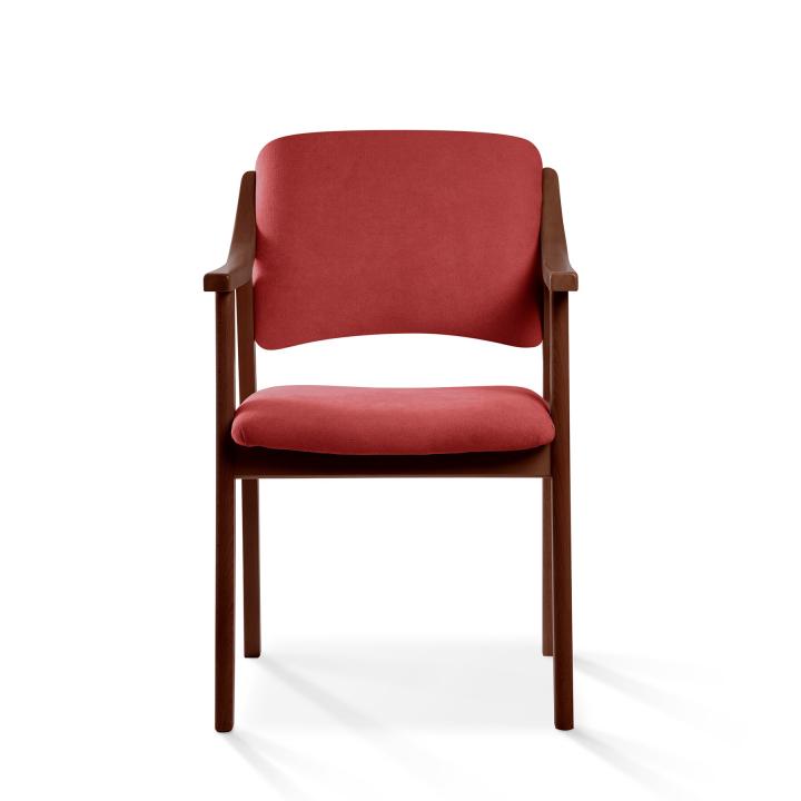 Silla de madera con asiento y respaldo tapizado CALPE NOGAL