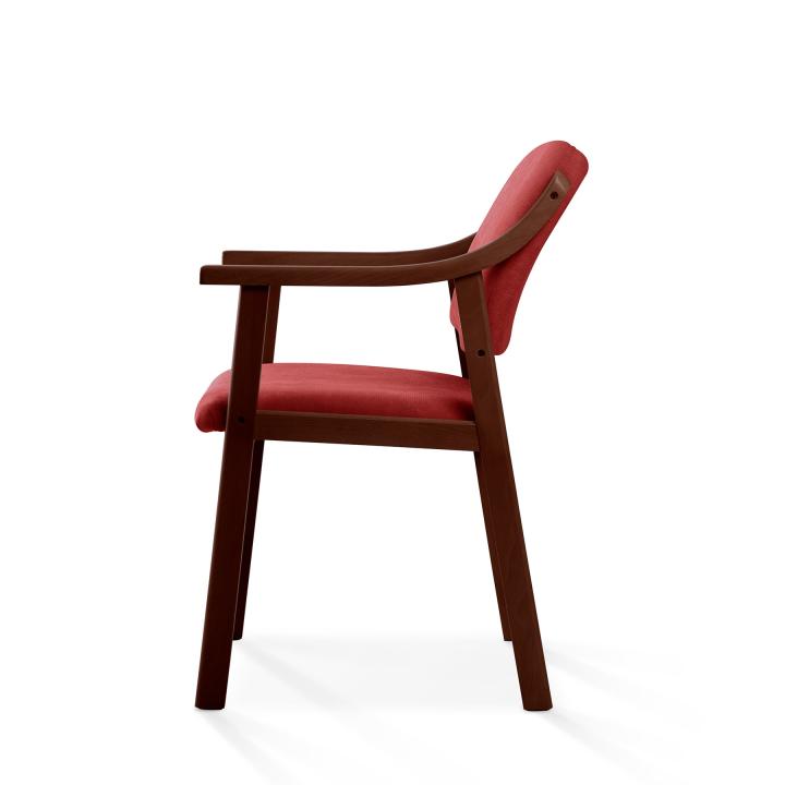 Silla de madera con asiento y respaldo tapizado CALPE NOGAL