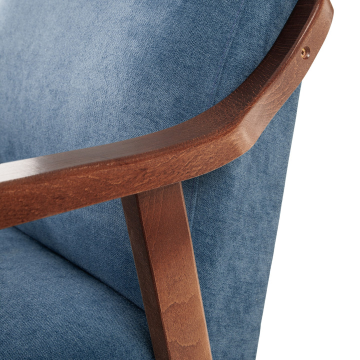 Sillón de madera tapizado PORTLAND NOGAL