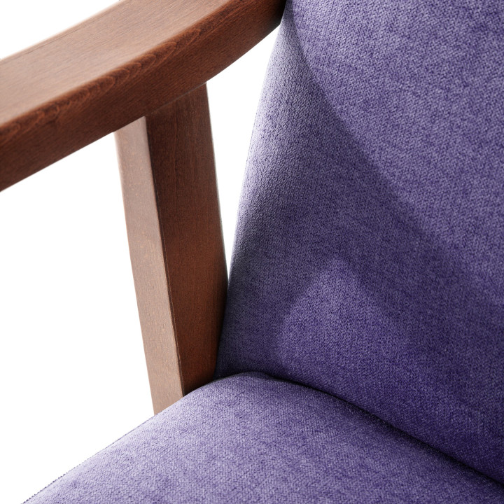 Sillón de madera tapizado PORTLAND NOGAL