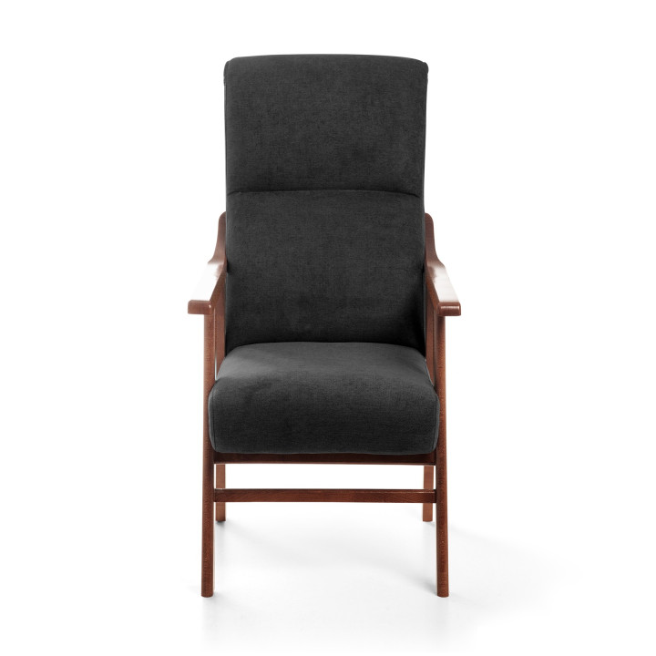 Sillón de madera tapizado PORTLAND NOGAL