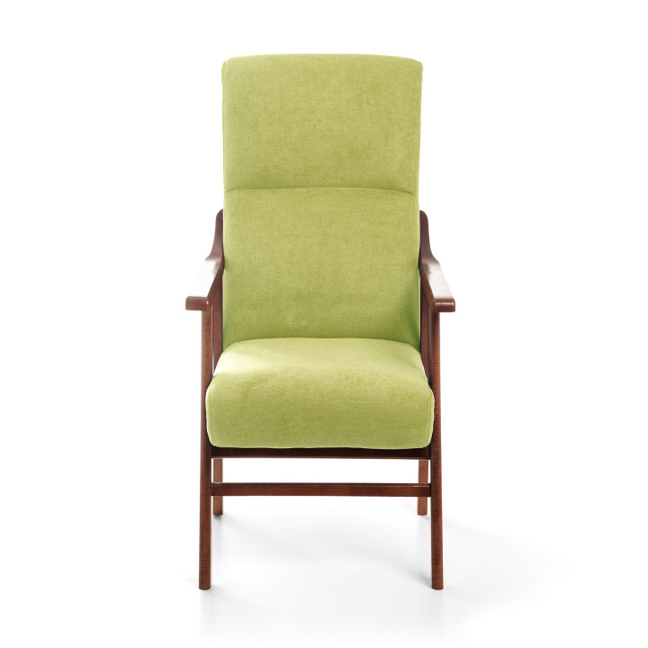 Sillón de madera tapizado PORTLAND NOGAL