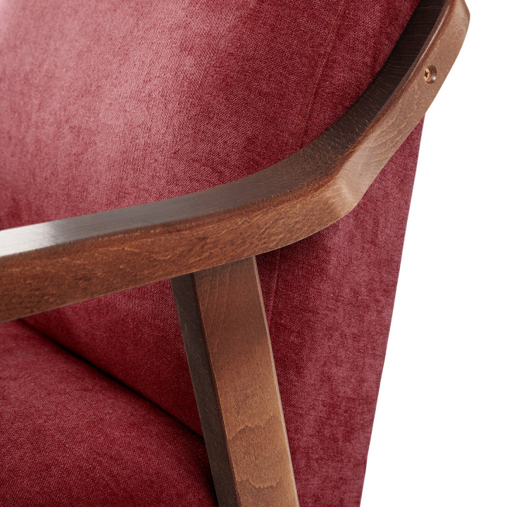 Sillón de madera tapizado PORTLAND NOGAL