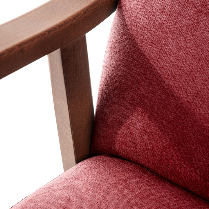 Sillón de madera tapizado PORTLAND NOGAL
