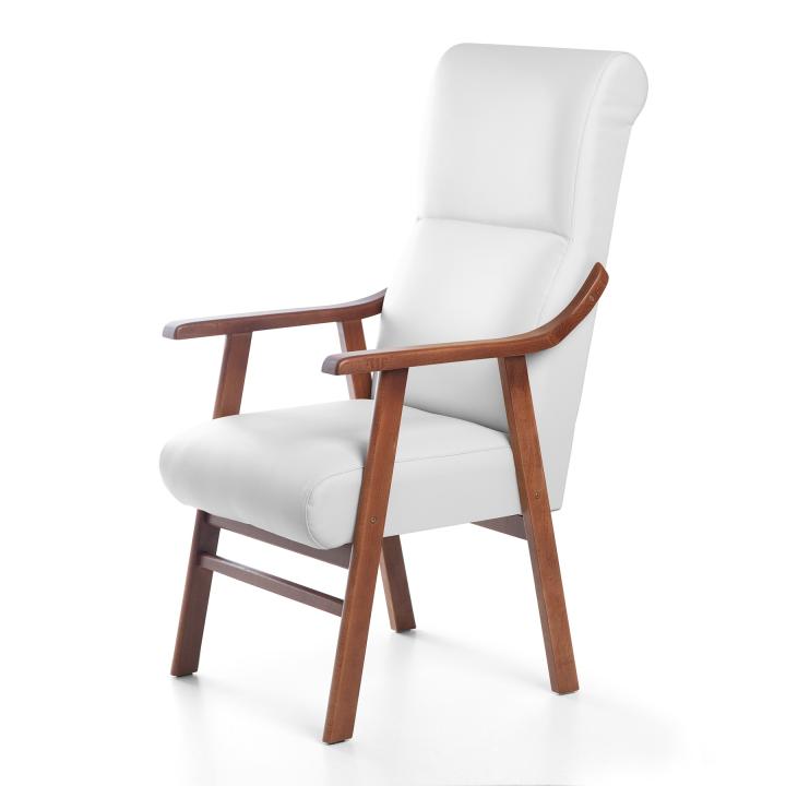 Sillón de madera tapizado  BOSTON NOGAL