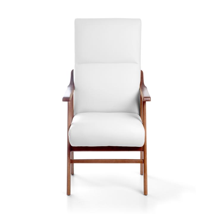 Sillón de madera tapizado  BOSTON NOGAL