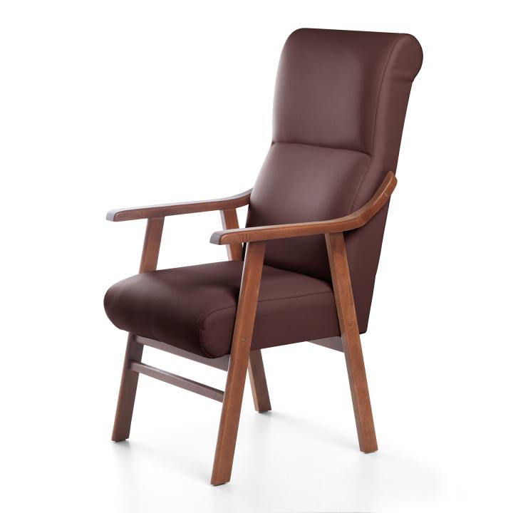 Sillón de madera tapizado  BOSTON NOGAL
