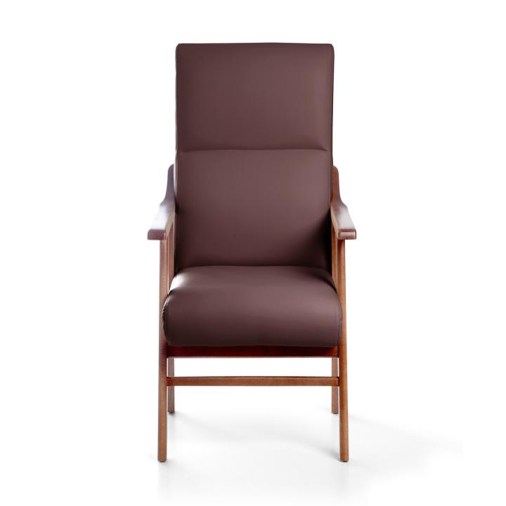 Sillón de madera tapizado  BOSTON NOGAL