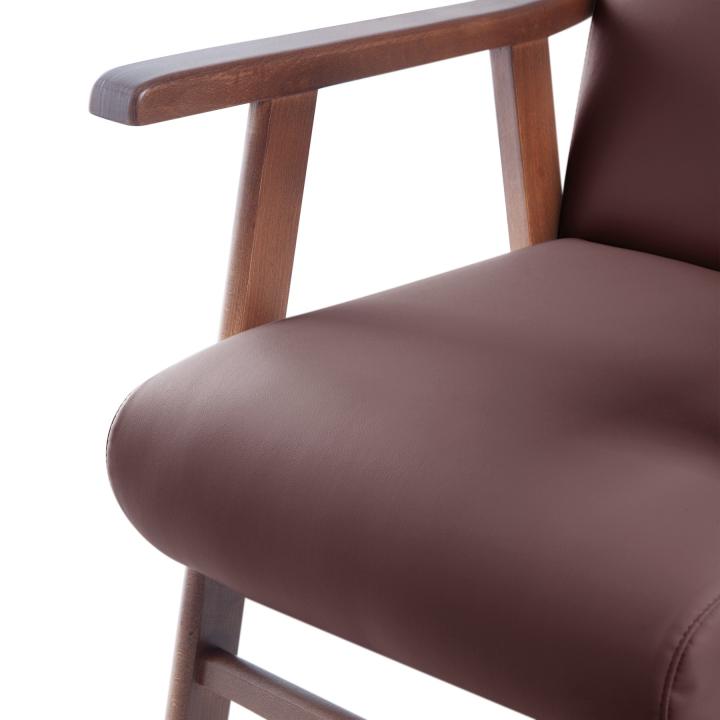 Sillón de madera tapizado  BOSTON NOGAL