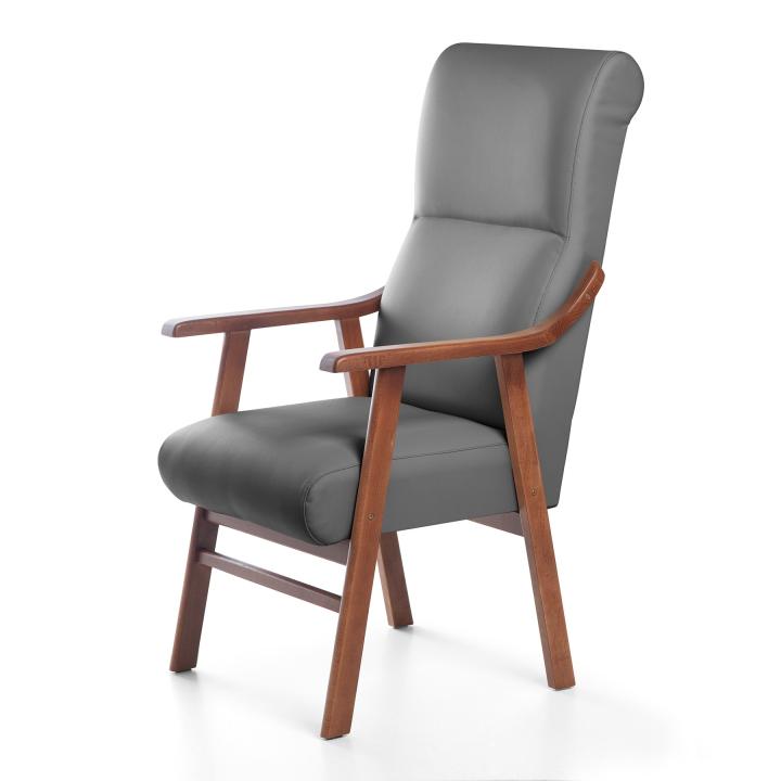 Sillón de madera tapizado  BOSTON NOGAL