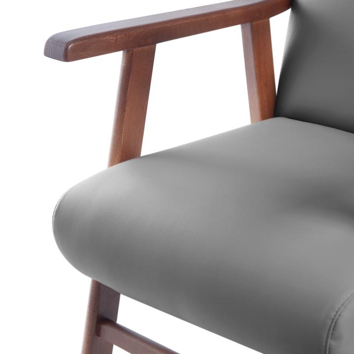 Sillón de madera tapizado  BOSTON NOGAL
