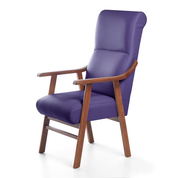 Sillón de madera tapizado  BOSTON NOGAL
