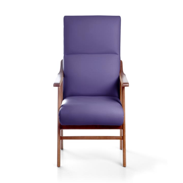 Sillón de madera tapizado  BOSTON NOGAL