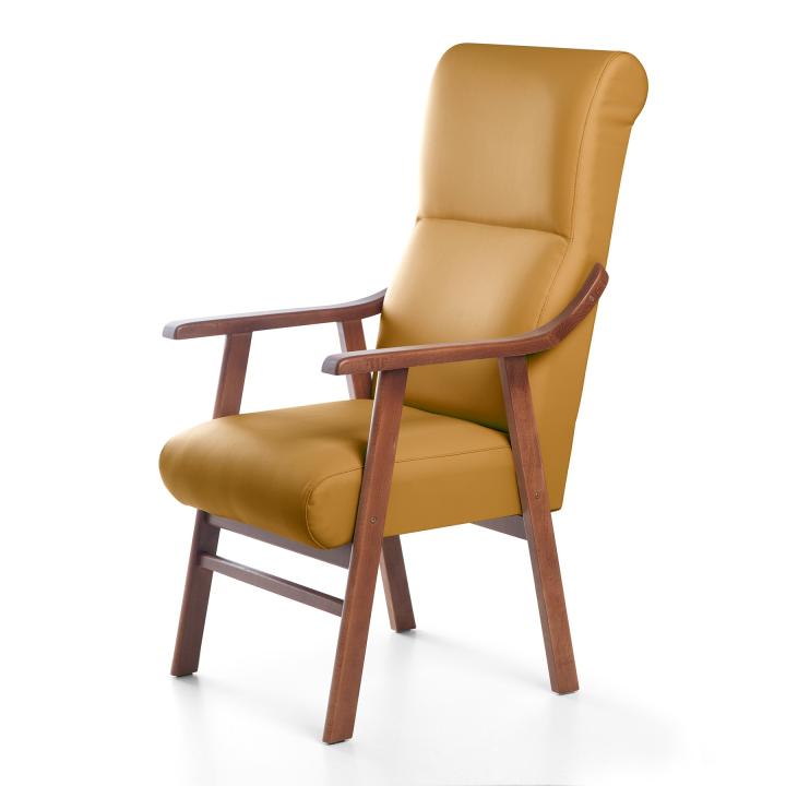 Sillón de madera tapizado  BOSTON NOGAL