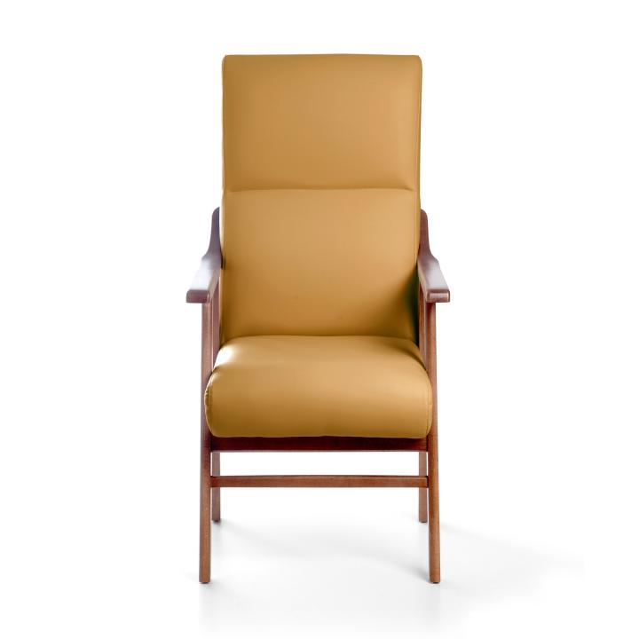 Sillón de madera tapizado  BOSTON NOGAL