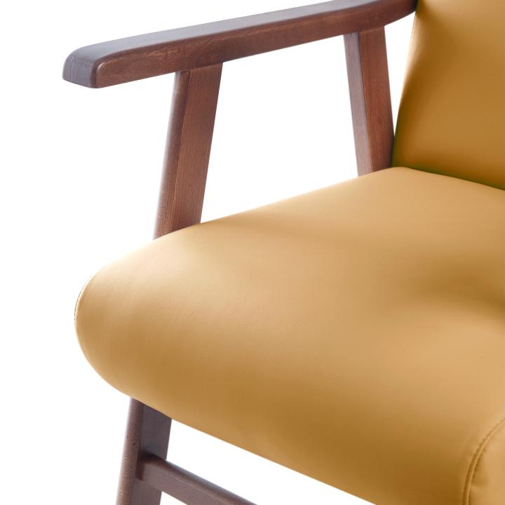 Sillón de madera tapizado  BOSTON NOGAL