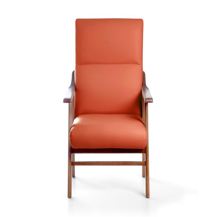 Sillón de madera tapizado  BOSTON NOGAL