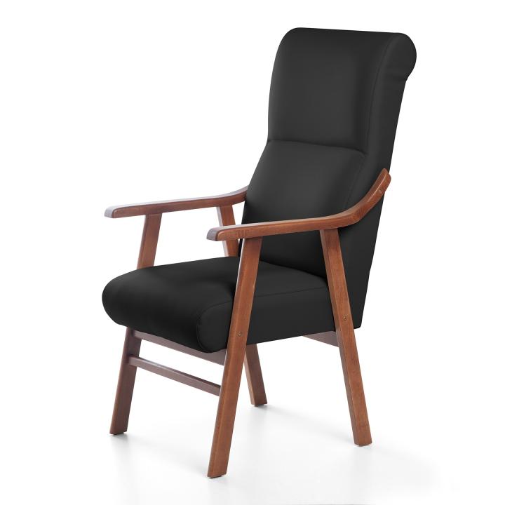 Sillón de madera tapizado  BOSTON NOGAL
