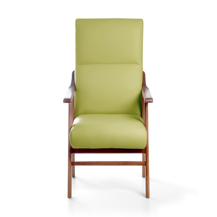 Sillón de madera tapizado  BOSTON NOGAL