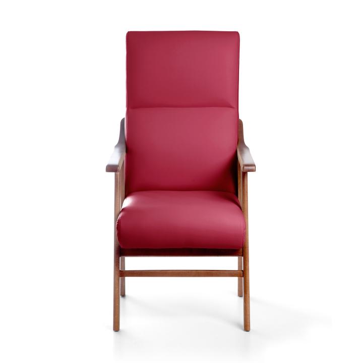 Sillón de madera tapizado  BOSTON NOGAL