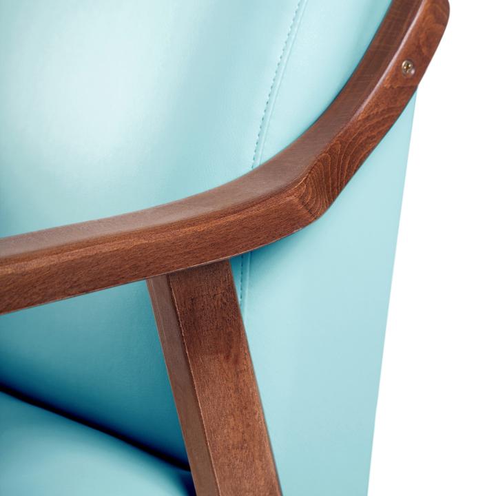 Sillón de madera tapizado  BOSTON NOGAL