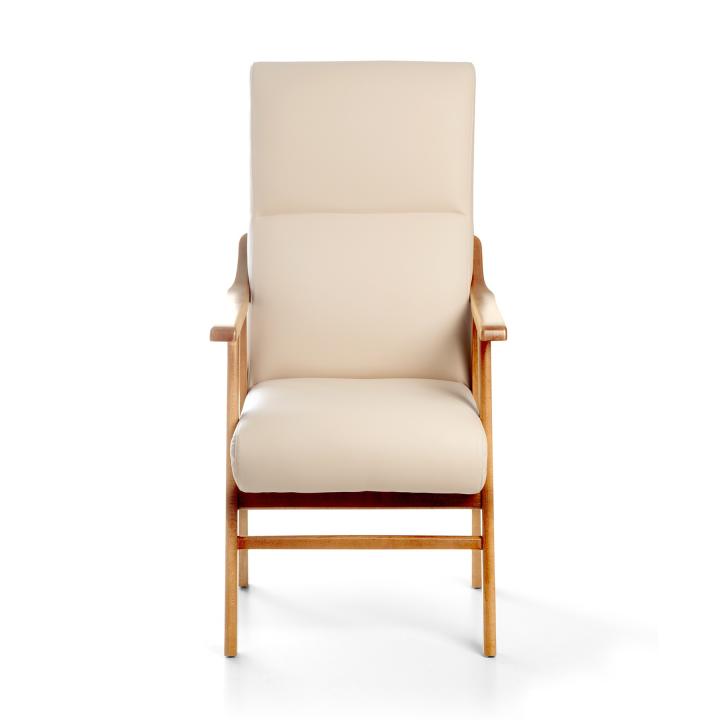 Sillón de madera tapizado BOSTON NOGAL