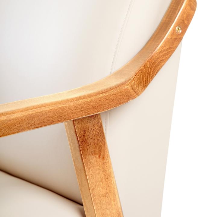 Sillón de madera tapizado BOSTON NOGAL