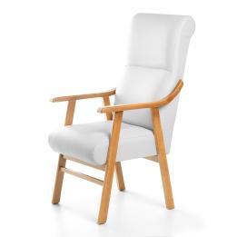 Sillón de madera tapizado BOSTON NOGAL
