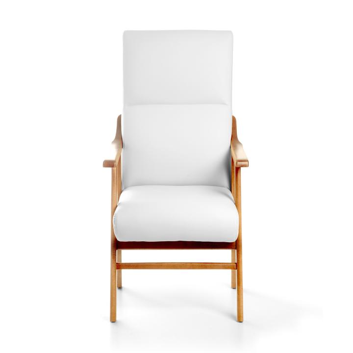 Sillón de madera tapizado BOSTON NOGAL