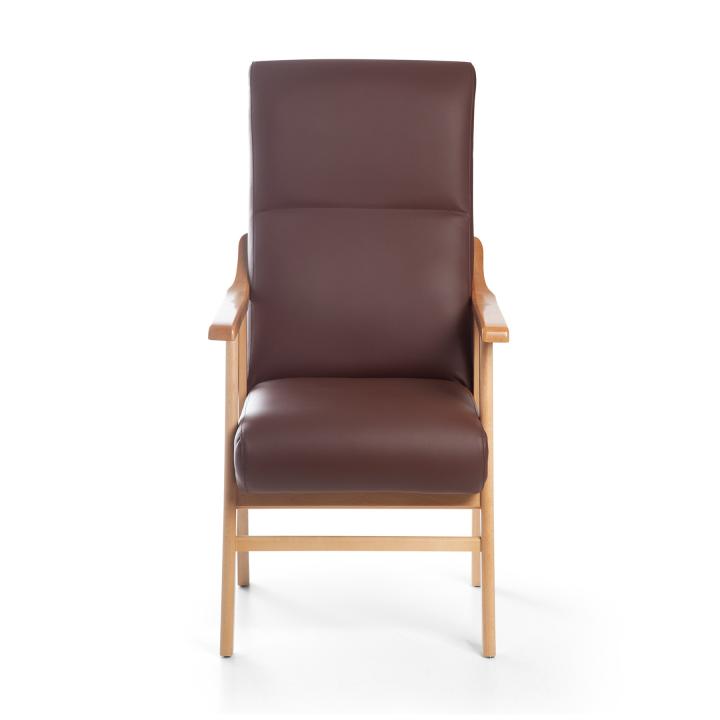 Sillón de madera tapizado BOSTON NOGAL
