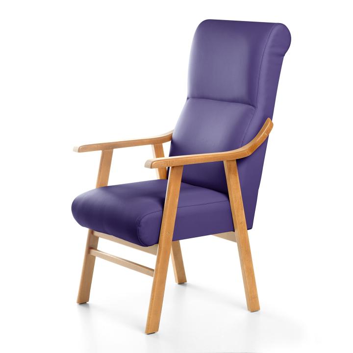 Sillón de madera tapizado BOSTON NOGAL