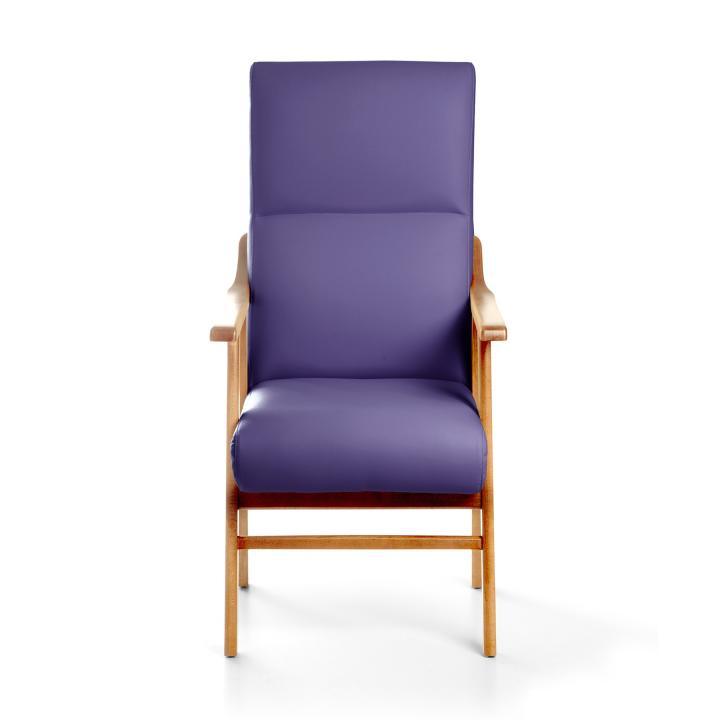 Sillón de madera tapizado BOSTON NOGAL