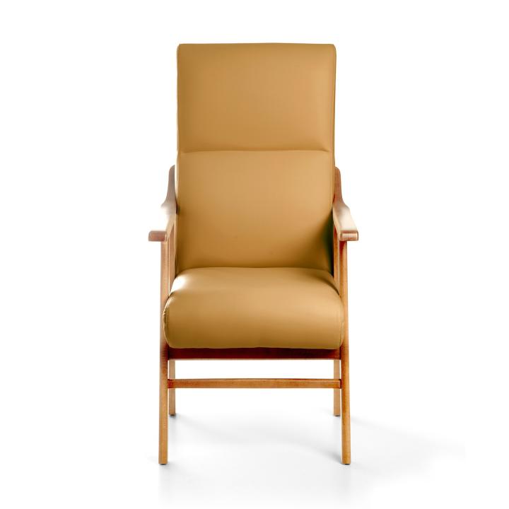 Sillón de madera tapizado BOSTON NOGAL