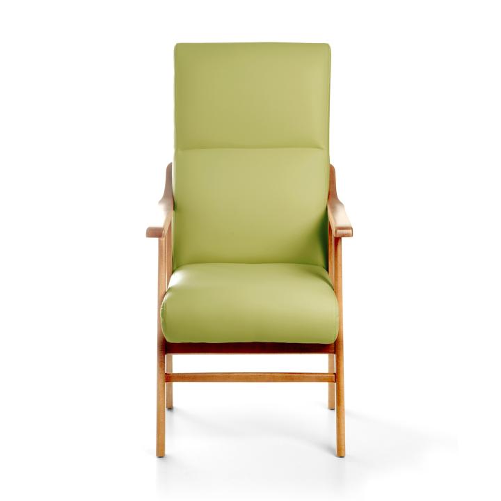 Sillón de madera tapizado BOSTON NOGAL
