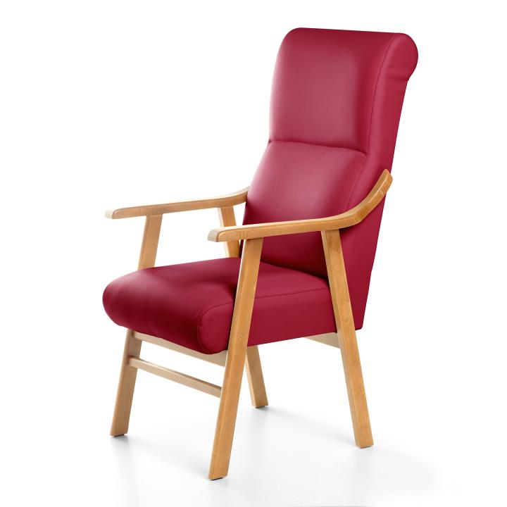 Sillón de madera tapizado BOSTON NOGAL