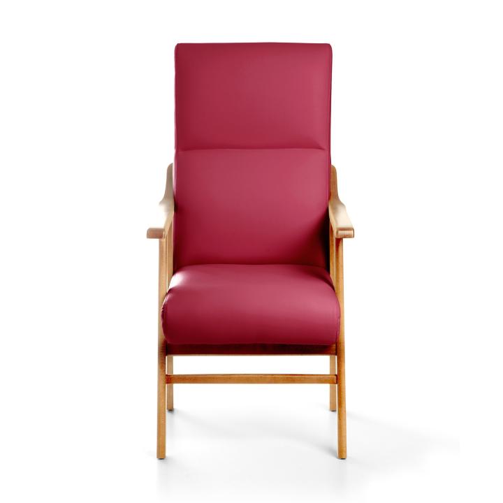 Sillón de madera tapizado BOSTON NOGAL