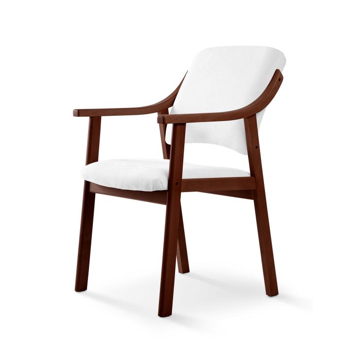 Silla de madera con asiento y respaldo tapizado CALPE NOGAL