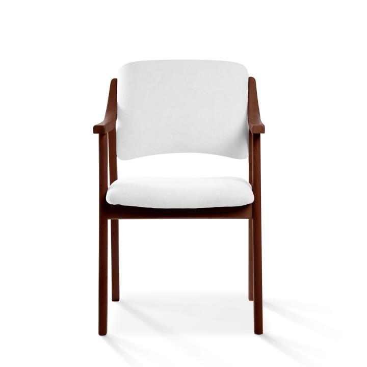 Silla de madera con asiento y respaldo tapizado CALPE NOGAL