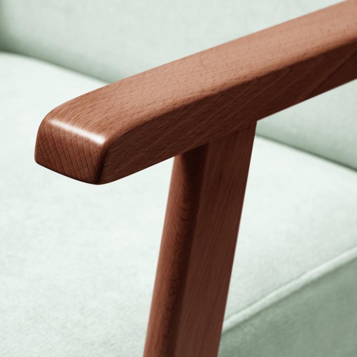 Sillón orejero tapizado OREGÓN NOGAL