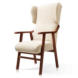 Sillón orejero tapizado OREGÓN NOGAL