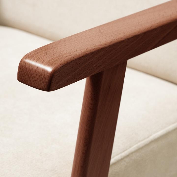 Sillón orejero tapizado OREGÓN NOGAL