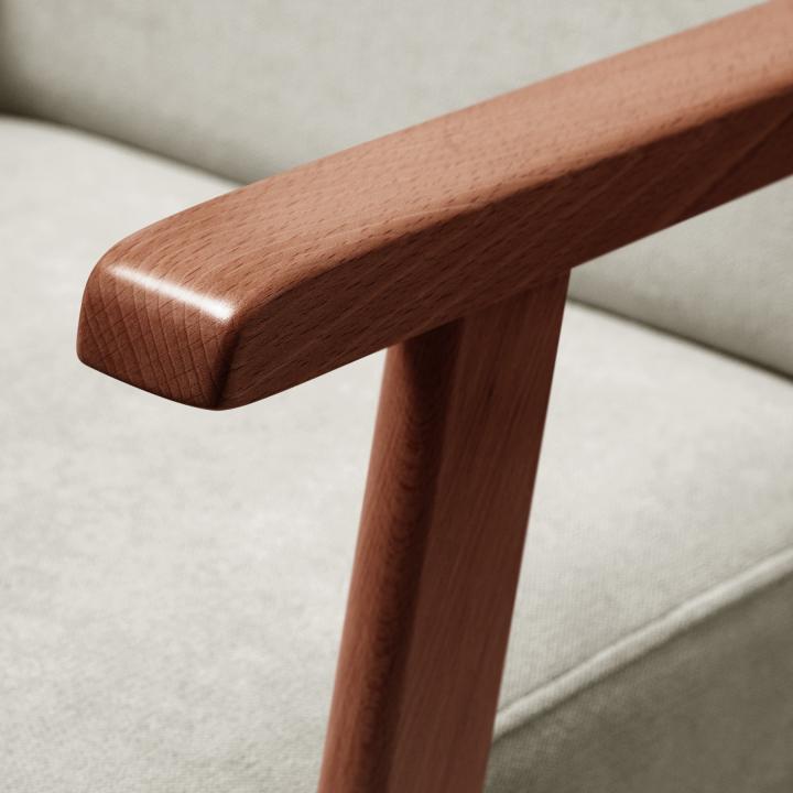 Sillón orejero tapizado OREGÓN NOGAL