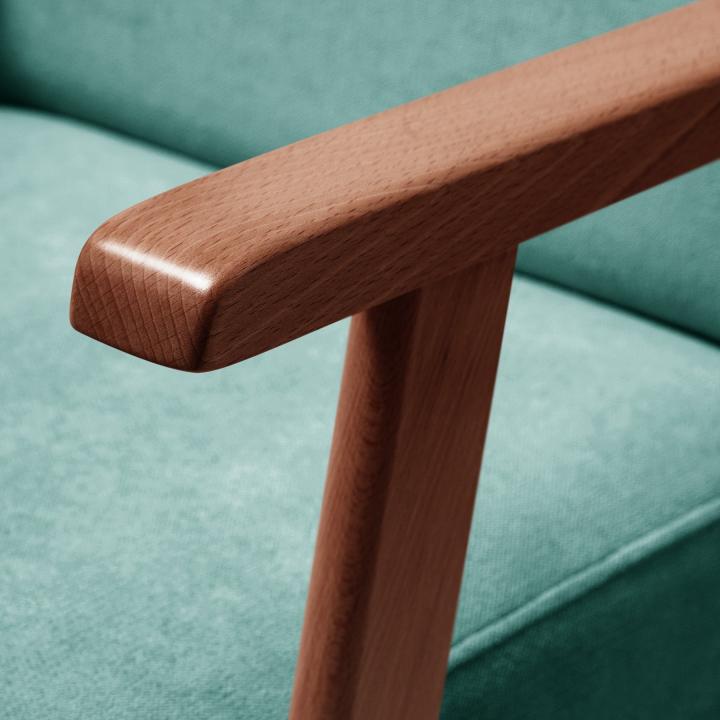 Sillón orejero tapizado OREGÓN NOGAL
