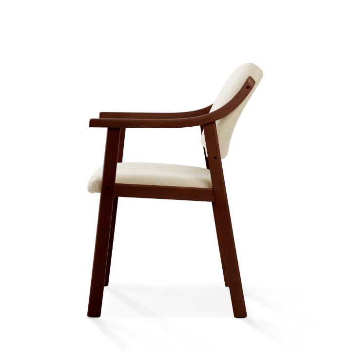 Silla de madera con asiento y respaldo tapizado CALPE NOGAL