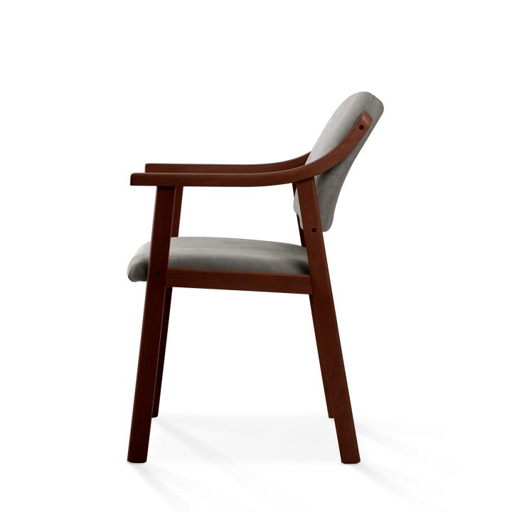 Silla de madera con asiento y respaldo tapizado CALPE NOGAL