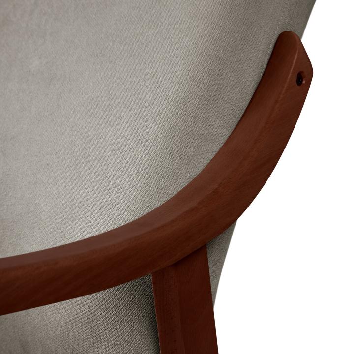 Silla de madera con asiento y respaldo tapizado CALPE NOGAL